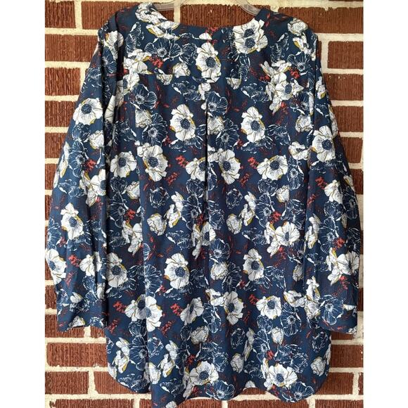 Duluth Trading Wrinkle Fighter Tunic Top Floral Blouse with Pockets Size 2X - Picture 2 of 4